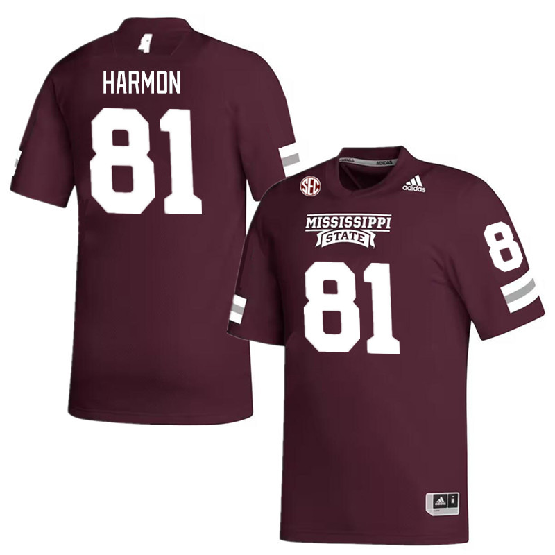 Men #81 Antonio Harmon Mississippi State Bulldogs College Football Jerseys Stitched Sale-Maroon